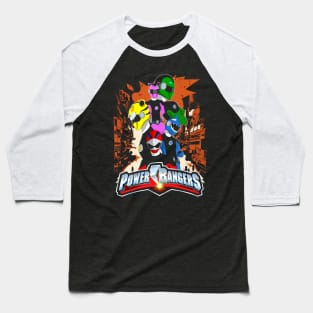 Blue Power Ranger's Electrifying Moment Baseball T-Shirt